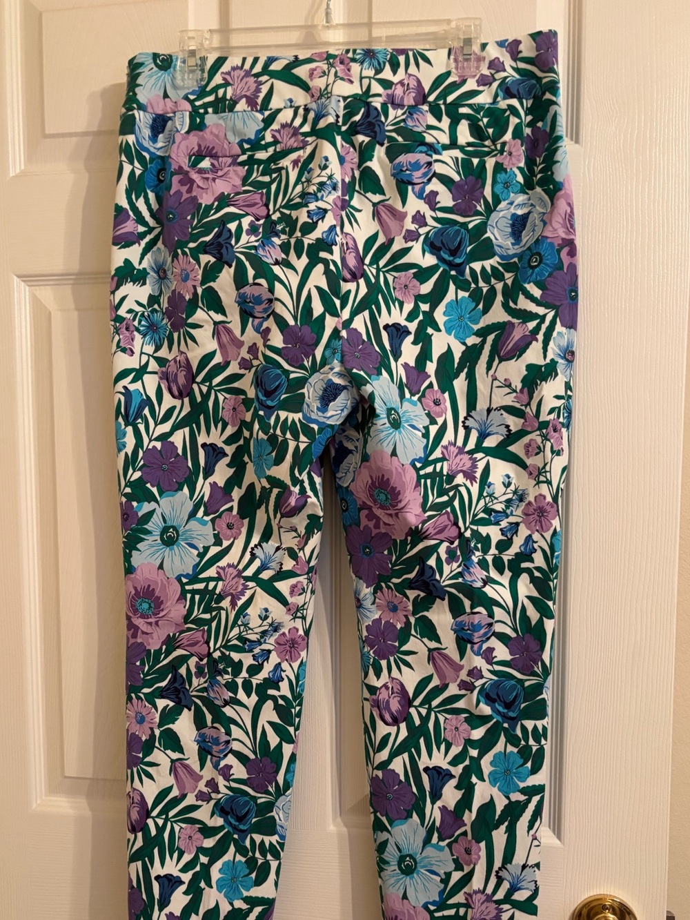 Talbots Women's Chatham Ankle Pants in purple, green and blue - Picture 2 of 10